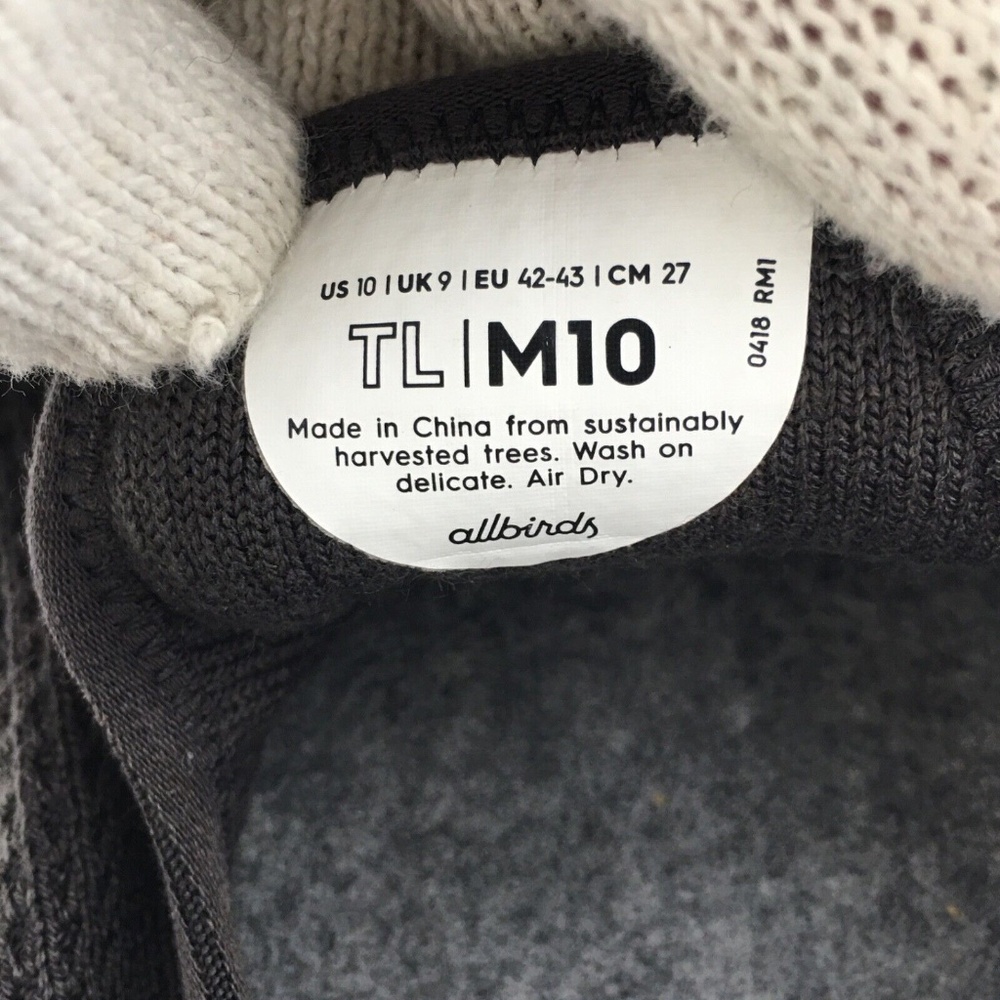 Allbirds Mens Tree Loungers TL Slip On Sneaker Grey Knit Upper Lightweight Sz 10 - Picture 9 of 10